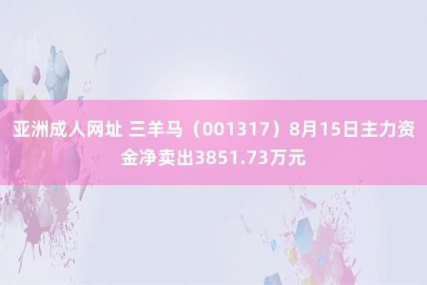 亚洲成人网址 三羊马(001317)8月15日主力资金净卖出3851.73万元