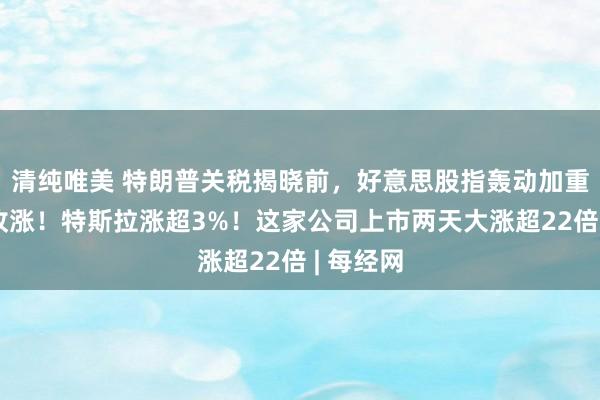 清纯唯美 特朗普关税揭晓前，好意思股指轰动加重，标普收涨！特斯拉涨超3%！这家公司上市两天大涨超22倍 | 每经网