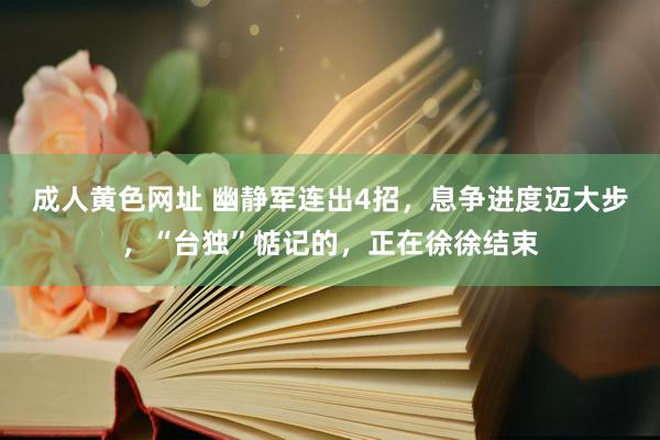 成人黄色网址 幽静军连出4招，息争进度迈大步，“台独”惦记的，正在徐徐结束
