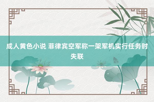 成人黄色小说 菲律宾空军称一架军机实行任务时失联