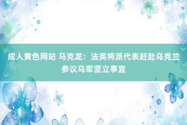 成人黄色网站 马克龙：法英将派代表赶赴乌克兰参议乌军竖立事宜