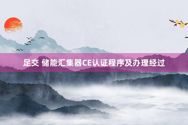 足交 储能汇集器CE认证程序及办理经过