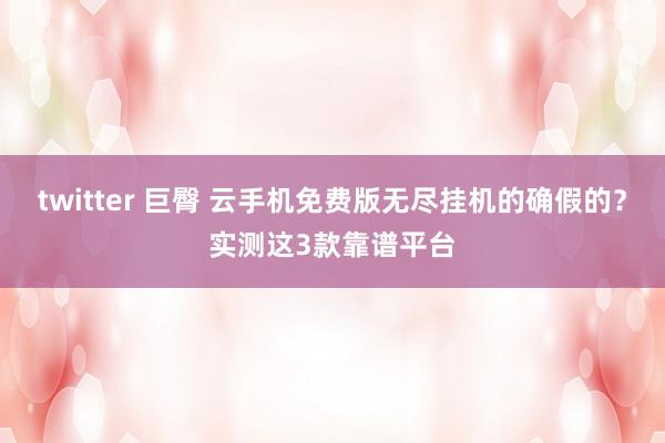 twitter 巨臀 云手机免费版无尽挂机的确假的？实测这3款靠谱平台