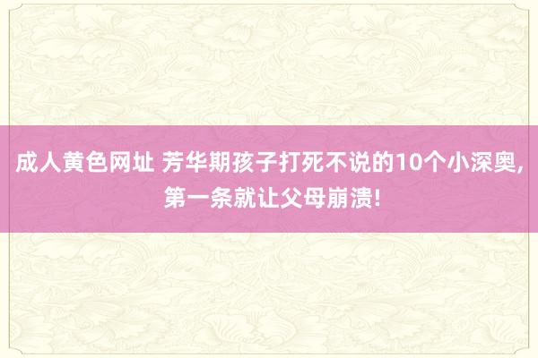 成人黄色网址 芳华期孩子打死不说的10个小深奥， 第一条就让父母崩溃!