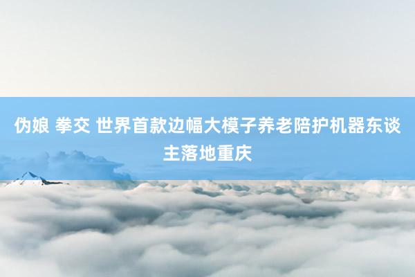 伪娘 拳交 世界首款边幅大模子养老陪护机器东谈主落地重庆